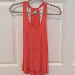 Splendid Ruched Back Coral Tank Top